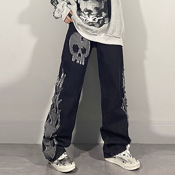 2021shengpalae dark streetwear wash jeans womens spring 2021 new high waist trendy straight tube wide leg skeleton denim pants, Blue
2021shengpalae dark streetwear wash jeans womens spring 2021 new high waist trendy straight tube wide leg skeleton denim pants, Blue
