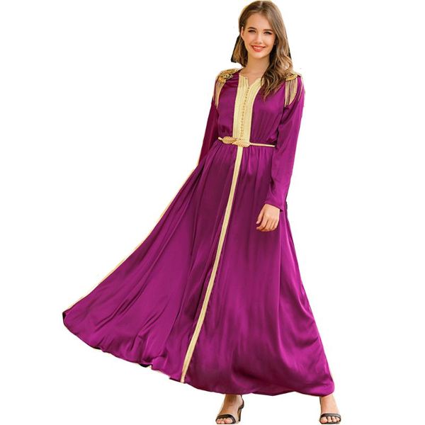 ethnic clothing satin muslim fashion abayas for women purple tassel beaded long dress robe with belt abaya dubai turkey morocco msl813, Red
ethnic clothing satin muslim fashion abayas for women purple tassel beaded long dress robe with belt abaya dubai turkey morocco msl813, Red