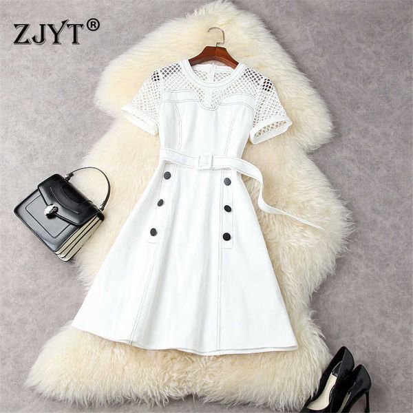 summer fashion women short sleeve hollow out patchwork white denim dress casual robe femme designers aline vestidos 210601, Black;gray
summer fashion women short sleeve hollow out patchwork white denim dress casual robe femme designers aline vestidos 210601, Black;gray