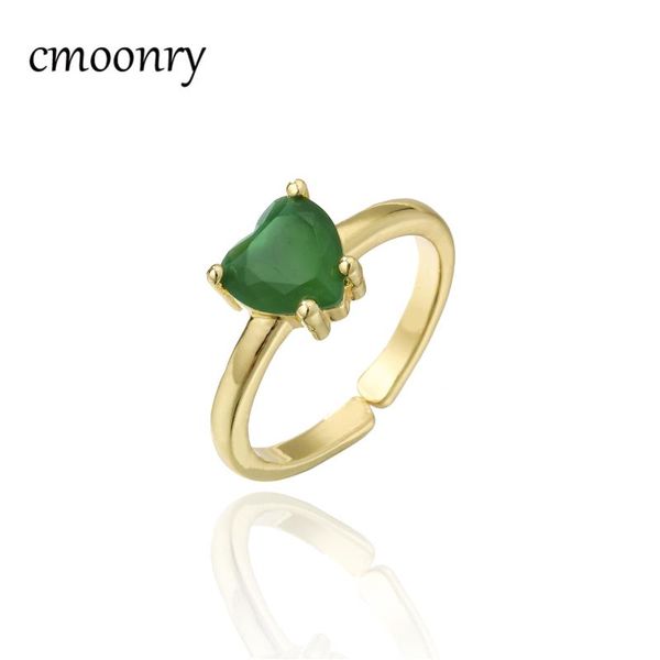 cluster rings cmoonry fashion heart shape cz stone wedding ring for women gold color copper open female engagement jewelry promise gift, Golden;silver
cluster rings cmoonry fashion heart shape cz stone wedding ring for women gold color copper open female engagement jewelry promise gift, Golden;silver