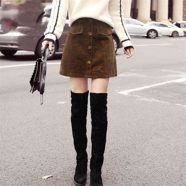 arrival autumn winter single-breasted high waist a-line skirt all-matched casual corduroy mini skirts plus size s361 210512, White
arrival autumn winter single-breasted high waist a-line skirt all-matched casual corduroy mini skirts plus size s361 210512, White