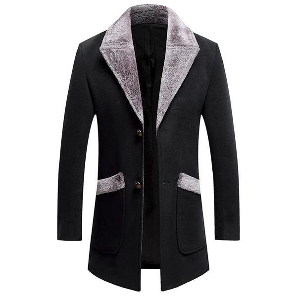 men's wool & blends m-5xl plush large lapel woolen coat long autumn and winter size slim-fit warm blended windbreaker jacket, Black
men's wool & blends m-5xl plush large lapel woolen coat long autumn and winter size slim-fit warm blended windbreaker jacket, Black