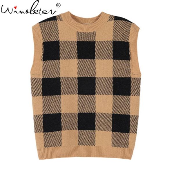 women's sweaters women 2021 fashion oversized pladi knitted vest sweater vintage sleeveless outerwear female waistcoat chic t00509n, White;black
women's sweaters women 2021 fashion oversized pladi knitted vest sweater vintage sleeveless outerwear female waistcoat chic t00509n, White;black