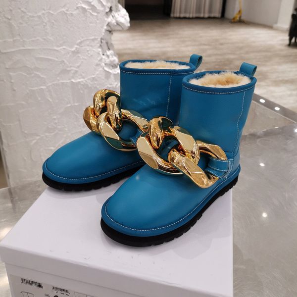 chic luxury gold chain leather snow boots women winter wool shoes round toe thick fur warm short boots multicolor outdoor ankle bottes, Black
chic luxury gold chain leather snow boots women winter wool shoes round toe thick fur warm short boots multicolor outdoor ankle bottes, Black