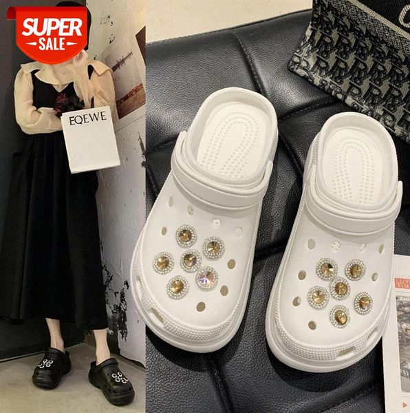 high heel hole shoes women ins tide baotou with drill sandals and slippers to increase soft bottom beach #ij72, Black
high heel hole shoes women ins tide baotou with drill sandals and slippers to increase soft bottom beach #ij72, Black