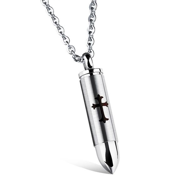 fashion jesus cross head stainless steel urn pendant men's commemorative necklace necklaces, Silver
fashion jesus cross head stainless steel urn pendant men's commemorative necklace necklaces, Silver