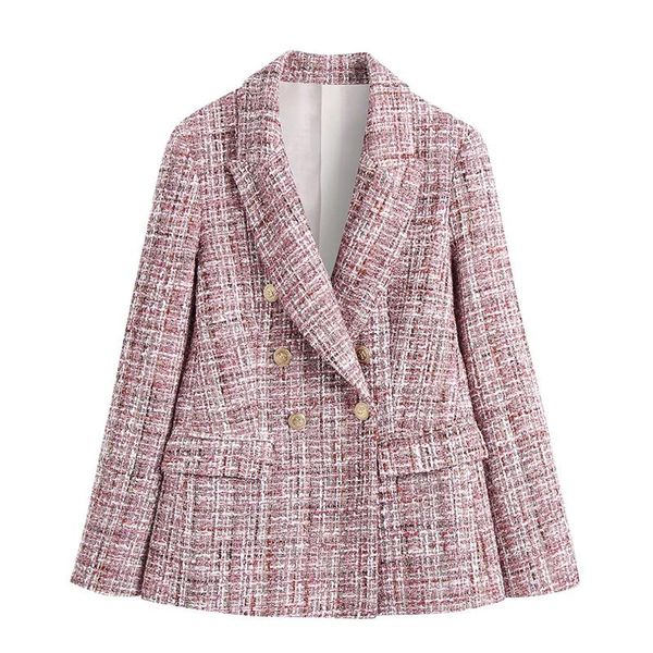 women's suits & blazers women fashion tweed double breasted blazer coat vintage long sleeve flap pockets female outerwear chic veste fe, White;black
women's suits & blazers women fashion tweed double breasted blazer coat vintage long sleeve flap pockets female outerwear chic veste fe, White;black