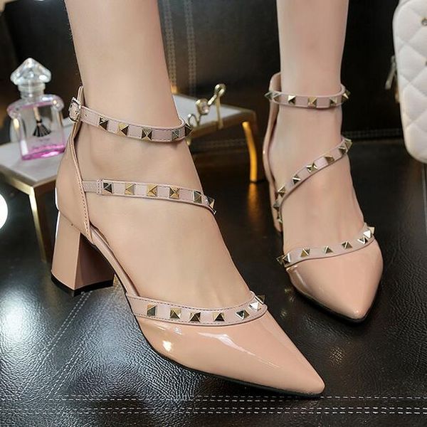 dress shoes woman high heels ladies pointed toe pumps buckle rivets nude wedding drop, Black
dress shoes woman high heels ladies pointed toe pumps buckle rivets nude wedding drop, Black