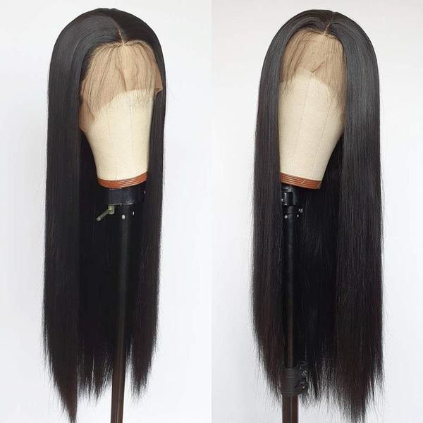 synthetic wigs long straight wig lace front with baby hair silky heat resistant fiber, Black
synthetic wigs long straight wig lace front with baby hair silky heat resistant fiber, Black