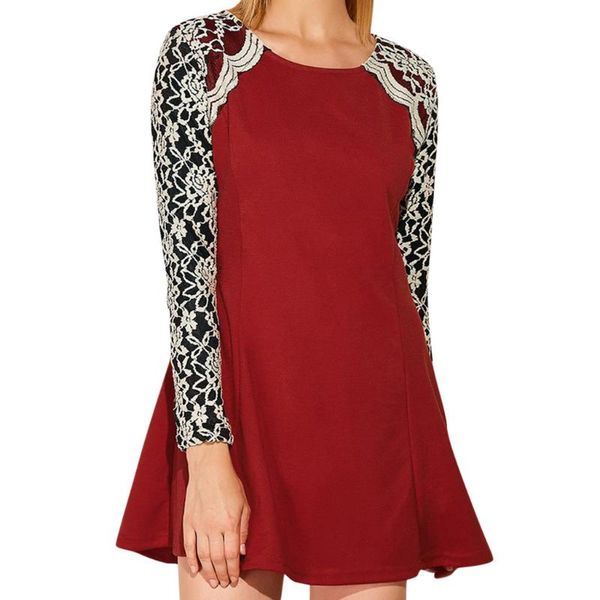 casual dresses vintage bodycon mini dress for women nice vogueround collar long sleeves lace patchwork slim black red vestidos de festa, Black;gray
casual dresses vintage bodycon mini dress for women nice vogueround collar long sleeves lace patchwork slim black red vestidos de festa, Black;gray