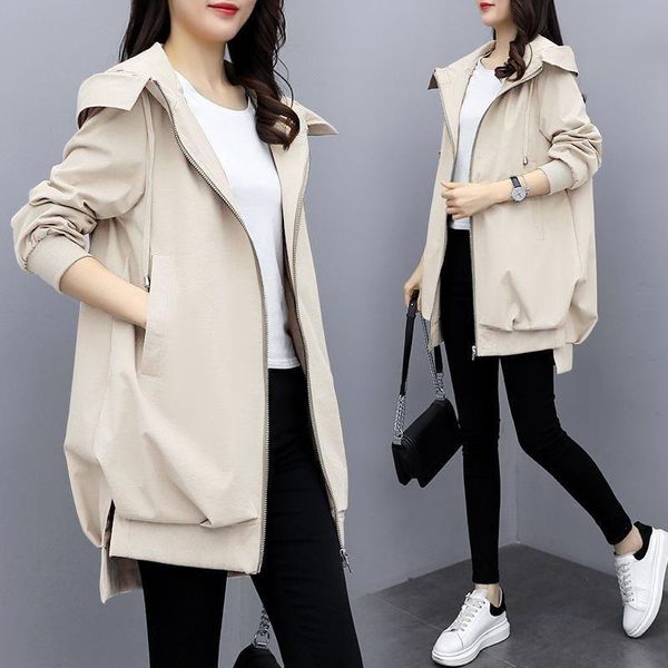 women's jackets 2021 jacket hooded long sleeve casual windbreaker female loose oversize ladies outerwea, Black;brown
women's jackets 2021 jacket hooded long sleeve casual windbreaker female loose oversize ladies outerwea, Black;brown