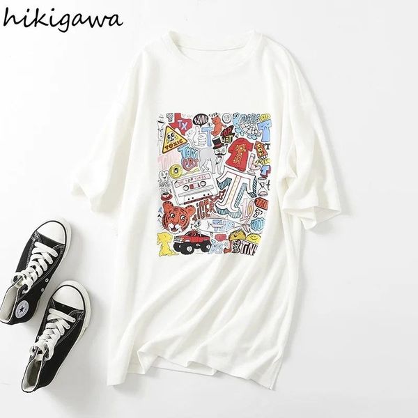 women's t-shirt hikigawa t-shirts print tshirt o neck short sleeve oversized t shirt women solid office ladies fashion, White
women's t-shirt hikigawa t-shirts print tshirt o neck short sleeve oversized t shirt women solid office ladies fashion, White