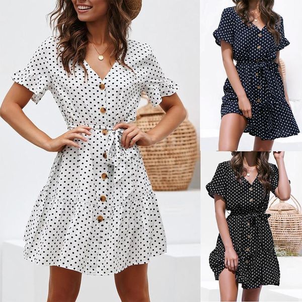 women's swimwear dot short sleeve streetwear elegant dress v- neck pullover patchwork women summer bohemian for robe longue, White;black
women's swimwear dot short sleeve streetwear elegant dress v- neck pullover patchwork women summer bohemian for robe longue, White;black