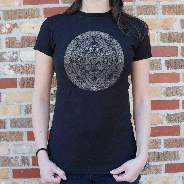 aztec calendar graphic t-shirt | women's short sleeve vintage style tee, White;black
aztec calendar graphic t-shirt | women's short sleeve vintage style tee, White;black