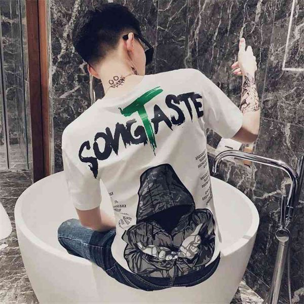 men's t-shirts 2021 summer trend t-shirt short fashion white half sleeve clothes hp91, White;black
men's t-shirts 2021 summer trend t-shirt short fashion white half sleeve clothes hp91, White;black