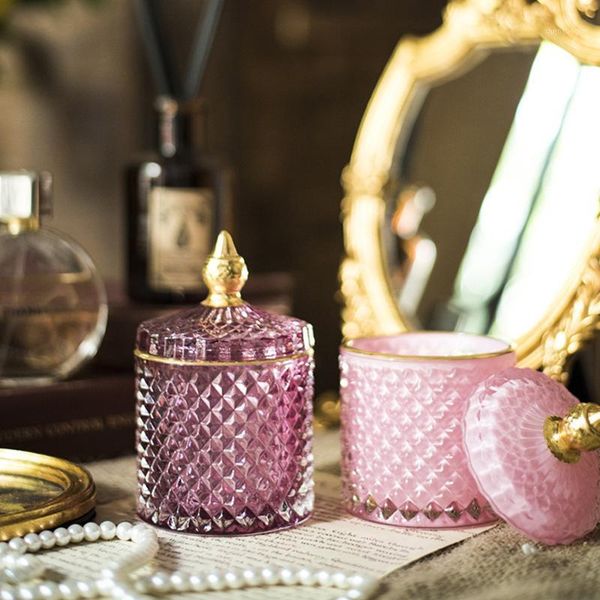 french luxury multicolor glass storage jar with lid retro aroma candle simple home cotton swab jewelry box deco bottles & jars
french luxury multicolor glass storage jar with lid retro aroma candle simple home cotton swab jewelry box deco bottles & jars