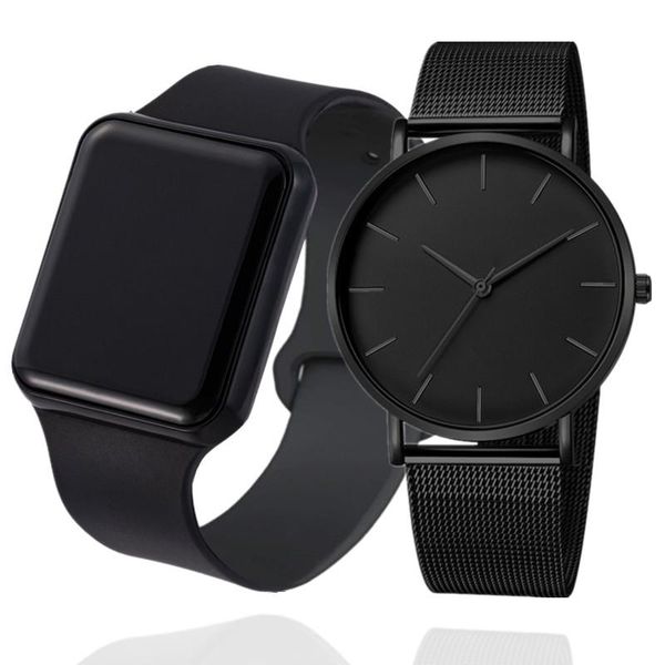 wristwatches 2pcs led digital watch men mesh ultra-thin stainless steel bracelet male clock reloj hombre relogio masculino, Slivery;brown
wristwatches 2pcs led digital watch men mesh ultra-thin stainless steel bracelet male clock reloj hombre relogio masculino, Slivery;brown