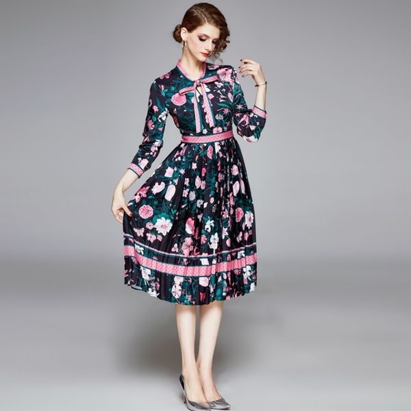 fashion runway spring dress women's charming polka dot floral print pleated mid vintage bow neck long sleeve 210525, Black;gray
fashion runway spring dress women's charming polka dot floral print pleated mid vintage bow neck long sleeve 210525, Black;gray