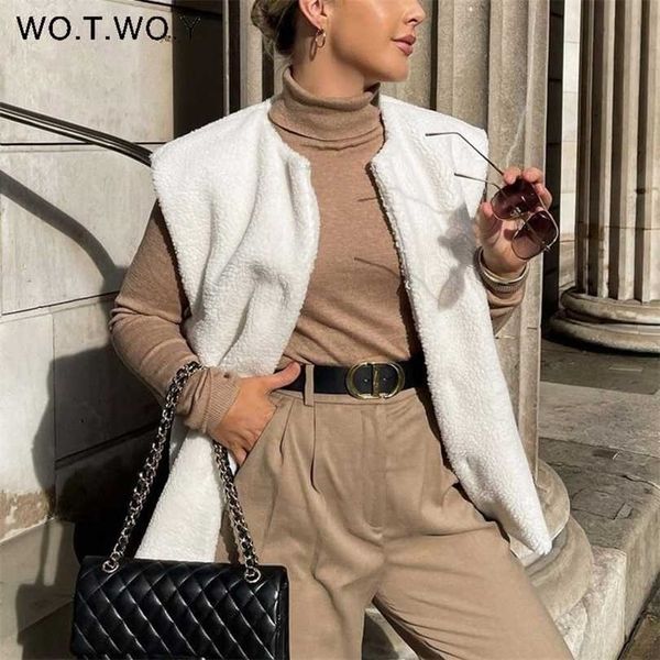 wotwoy autumn winter lamb wool vests coat women thicken warm waistcoat female outwear sleeveless jackets white chic 211220, Black;white
wotwoy autumn winter lamb wool vests coat women thicken warm waistcoat female outwear sleeveless jackets white chic 211220, Black;white
