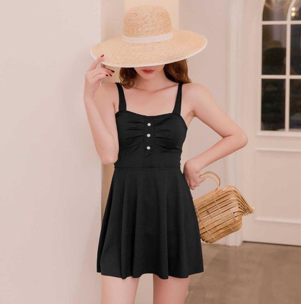 women's swimwear swimsuit beach dress style covering belly thin korean elegant ins fresh spring swimming suit backless slim fit, White;black
women's swimwear swimsuit beach dress style covering belly thin korean elegant ins fresh spring swimming suit backless slim fit, White;black