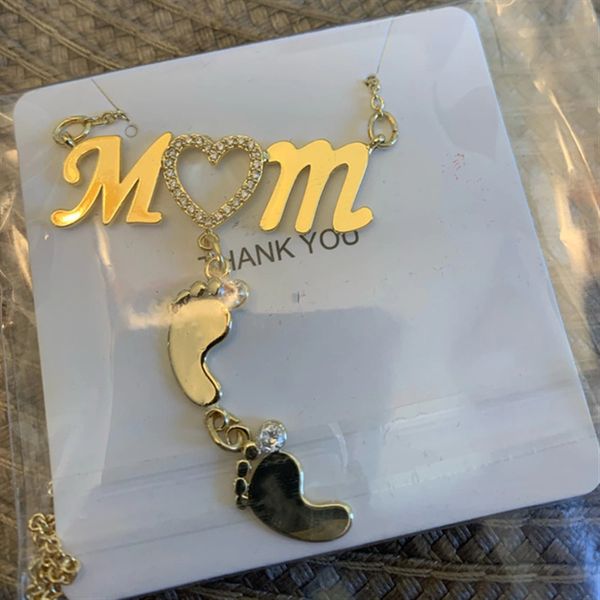 europe and the united states personalization english 2021 stainless steel pedal feet diamond necklace of mother's day family, Silver
europe and the united states personalization english 2021 stainless steel pedal feet diamond necklace of mother's day family, Silver