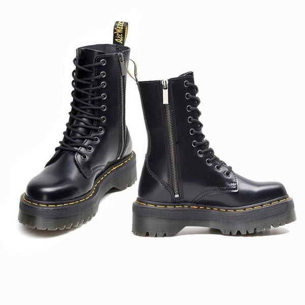 boots women genuine leather 10 holes british style women's platform side zipper motorcycle short, Black
boots women genuine leather 10 holes british style women's platform side zipper motorcycle short, Black