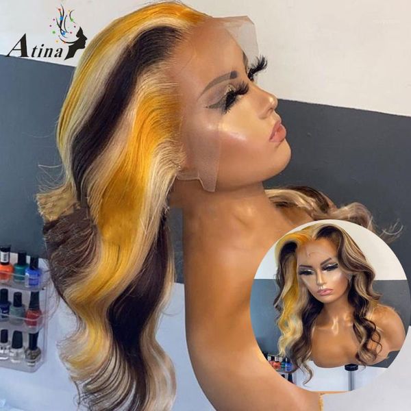 wavy ombre colored human hair wig hd transparent highlight remy brazilian bleach knots lace front for black women atina1, Black;brown
wavy ombre colored human hair wig hd transparent highlight remy brazilian bleach knots lace front for black women atina1, Black;brown