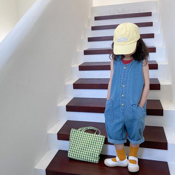 summer loose sleeveless denim bodysuits boys and girls oversized casual coveralls jumpsuits, Blue
summer loose sleeveless denim bodysuits boys and girls oversized casual coveralls jumpsuits, Blue