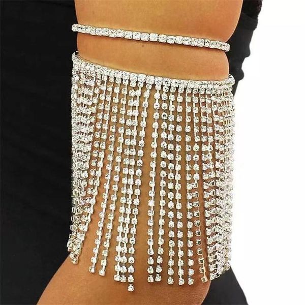 link, chain fashion exquisite shiny long tassel crystal arm for women wedding accessories rhinestone bangle bracelet hand jewelry gift, Black
link, chain fashion exquisite shiny long tassel crystal arm for women wedding accessories rhinestone bangle bracelet hand jewelry gift, Black