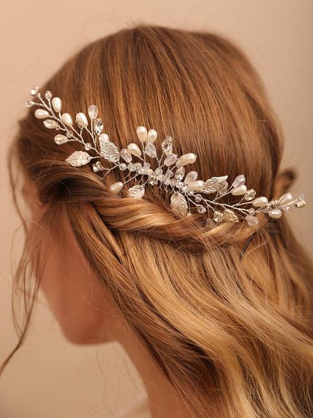 headpieces fashion elegant women wedding hair comb crystal pearls headbands bridal headdresses leaves accessories handmade hairclips, Silver
headpieces fashion elegant women wedding hair comb crystal pearls headbands bridal headdresses leaves accessories handmade hairclips, Silver