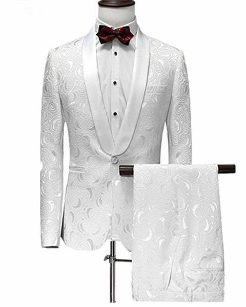 men's suits & blazers 2pc wedding bridegroom tuxedos white pattern slim fit men jacket pants shiny fabric shawl collar blazer sets, White;black
men's suits & blazers 2pc wedding bridegroom tuxedos white pattern slim fit men jacket pants shiny fabric shawl collar blazer sets, White;black
