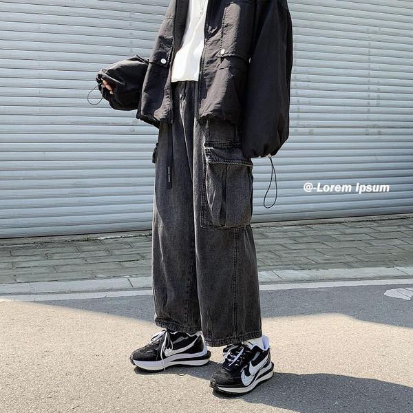 men's jeans men black baggy big pockets 2021 kpop hip hop harem pants high waisted vintage oversized denim plus size, Blue
men's jeans men black baggy big pockets 2021 kpop hip hop harem pants high waisted vintage oversized denim plus size, Blue