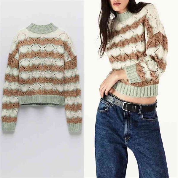 vintage open knit sweater women long sleeve o neck striped pullover knitted female chic streetwear winter sweaters 210524, White
vintage open knit sweater women long sleeve o neck striped pullover knitted female chic streetwear winter sweaters 210524, White