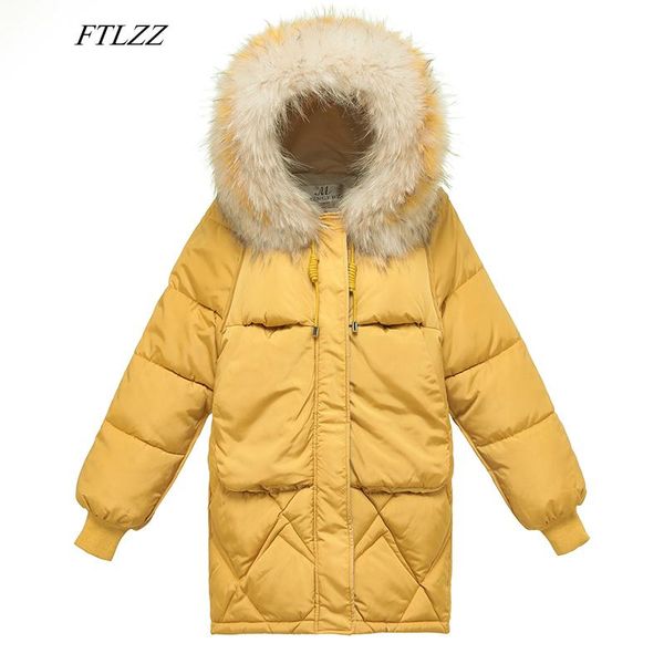 women's trench coats ftlzz winter jackets cotton coat medium long hooded parkas female loose warm large fur collar padded outerwear, Tan;black
women's trench coats ftlzz winter jackets cotton coat medium long hooded parkas female loose warm large fur collar padded outerwear, Tan;black