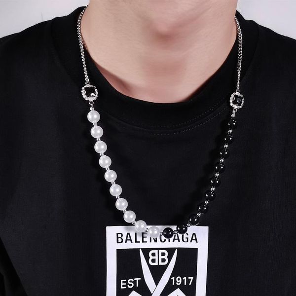 chains luxury titanium steel cuban chain + inlay black gems stone pearl necklace for men women hip hop jewelry gifts, Silver
chains luxury titanium steel cuban chain + inlay black gems stone pearl necklace for men women hip hop jewelry gifts, Silver