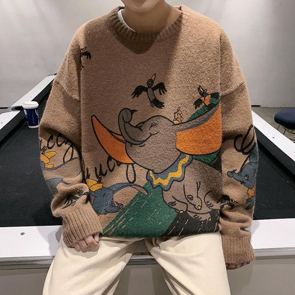 men's sweaters autumn mens hip hop knitwear korean fashion elephant printed male loose casual streetwear pullover pull homme, White;black
men's sweaters autumn mens hip hop knitwear korean fashion elephant printed male loose casual streetwear pullover pull homme, White;black