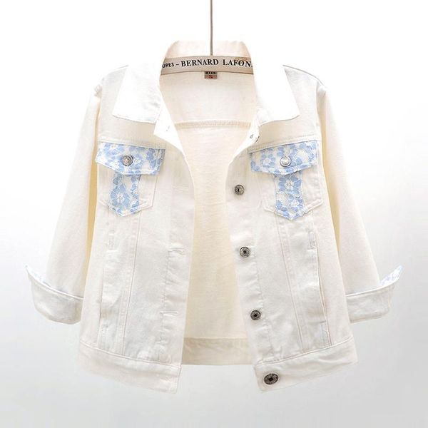 women's jackets white jeans jacket lace splice pocket denim women big size slim three quarter sleeve outerwear short coats female, Black;brown
women's jackets white jeans jacket lace splice pocket denim women big size slim three quarter sleeve outerwear short coats female, Black;brown