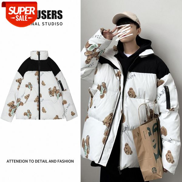 japanese bear print color-blocking cotton-padded jacket men's thick plus size #kf70, Black;brown
japanese bear print color-blocking cotton-padded jacket men's thick plus size #kf70, Black;brown