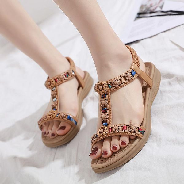 sandals style gladiator flats women summer arrival comfortable bohemia beaded roman beach shoes, Black
sandals style gladiator flats women summer arrival comfortable bohemia beaded roman beach shoes, Black