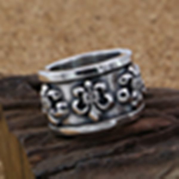 925 sterling silver anchors rotatable band rings with letters american european antique punk gothic designer luxury jewelry accessories gift
925 sterling silver anchors rotatable band rings with letters american european antique punk gothic designer luxury jewelry accessories gift