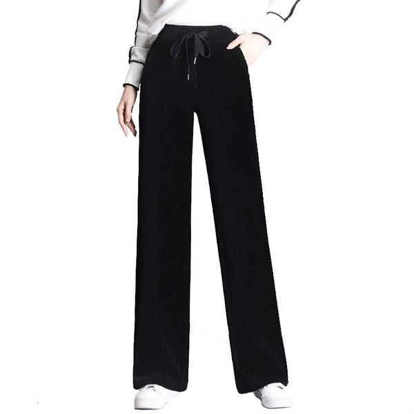 women's & capris corduroy wide women spring autumn loose casual trousers woman plus size winter stripe straight leg pants female zhpa, Black;white
women's & capris corduroy wide women spring autumn loose casual trousers woman plus size winter stripe straight leg pants female zhpa, Black;white