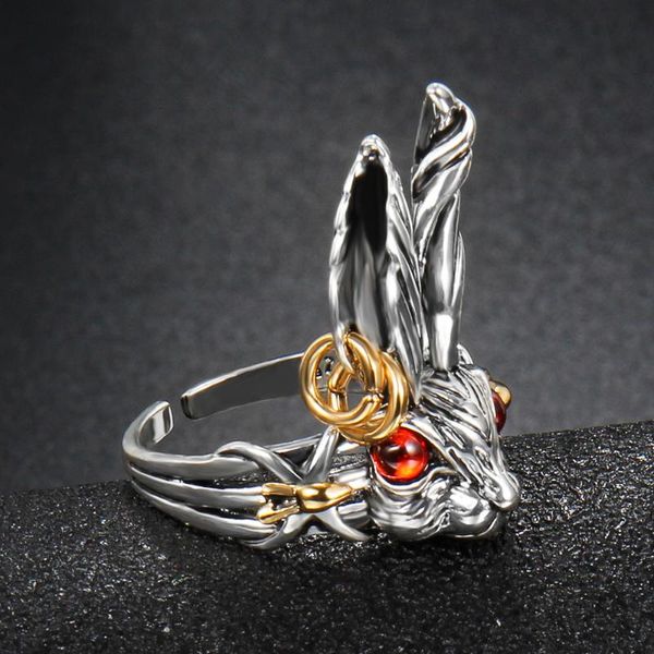 cluster rings 925 silver retro gold color punk ring women's fashion personality long ear adjustable size accessories, Golden;silver
cluster rings 925 silver retro gold color punk ring women's fashion personality long ear adjustable size accessories, Golden;silver