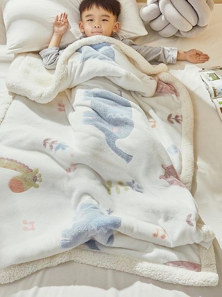 blankets blanket thickening winter lamb quilt nap baby coral