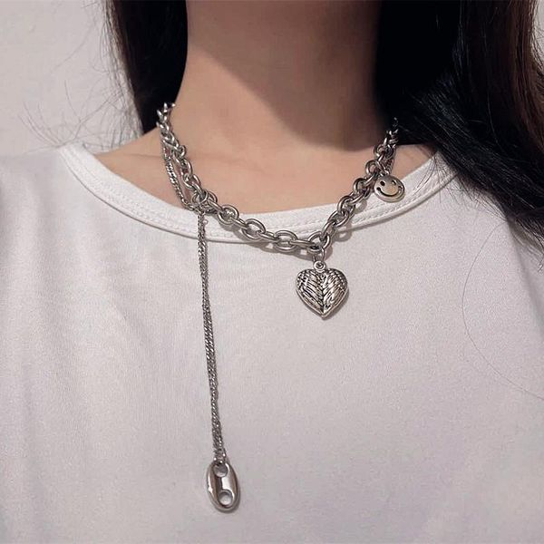 pendant necklaces hip hop heart choker necklace big stainless steel statement chunky jewelry punk rapper chain egirl aesthetic, Silver
pendant necklaces hip hop heart choker necklace big stainless steel statement chunky jewelry punk rapper chain egirl aesthetic, Silver