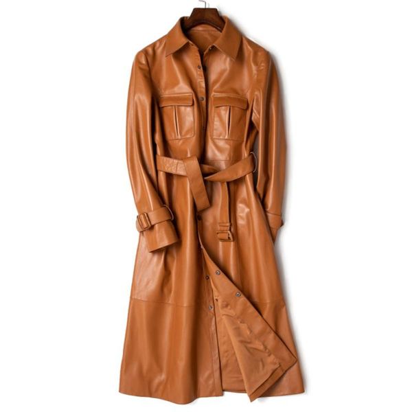 women's leather & faux fashion sani slim women sheepskin clothing autumn spring x-long genuine a line jackets windbreaker, Black
women's leather & faux fashion sani slim women sheepskin clothing autumn spring x-long genuine a line jackets windbreaker, Black