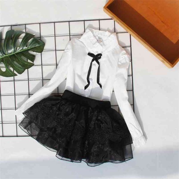 2-15 years cotton white blouses for children girls casual kids bow shirts spring autumn teenage girl long sleeve 210622, White;black
2-15 years cotton white blouses for children girls casual kids bow shirts spring autumn teenage girl long sleeve 210622, White;black