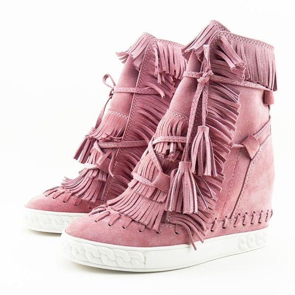 boots woman shoes pink suede fring high wedges round toe height increasing lace up tassel ankle casual ladies big size, Black
boots woman shoes pink suede fring high wedges round toe height increasing lace up tassel ankle casual ladies big size, Black