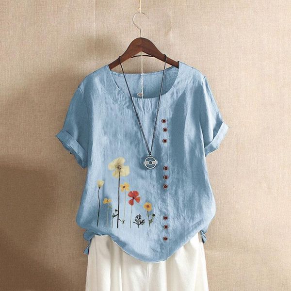 women's blouses & shirts plus size fashion floral print blouse shirt buttons o-neck casual summer ladies female women short sleeve blu, White
women's blouses & shirts plus size fashion floral print blouse shirt buttons o-neck casual summer ladies female women short sleeve blu, White