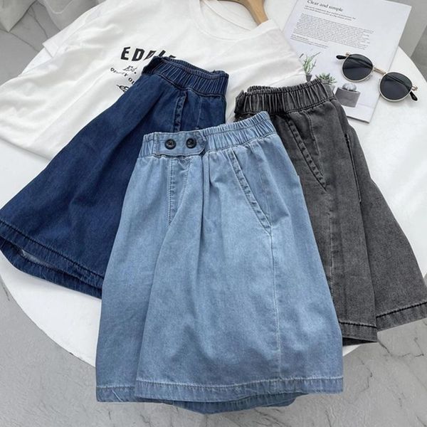 women's shorts 2021 summer high waist denim women korean vintage casual loose lady fashion elastic wide leg short jeans female, White;black
women's shorts 2021 summer high waist denim women korean vintage casual loose lady fashion elastic wide leg short jeans female, White;black