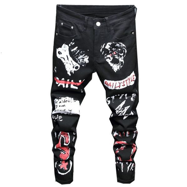 men's jeans hip hop streetwear digital printed for elastic skinny black trousers skull bone punk plus size pants v4dx, Blue
men's jeans hip hop streetwear digital printed for elastic skinny black trousers skull bone punk plus size pants v4dx, Blue